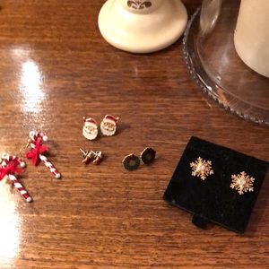 Five pair Christmas earrings.